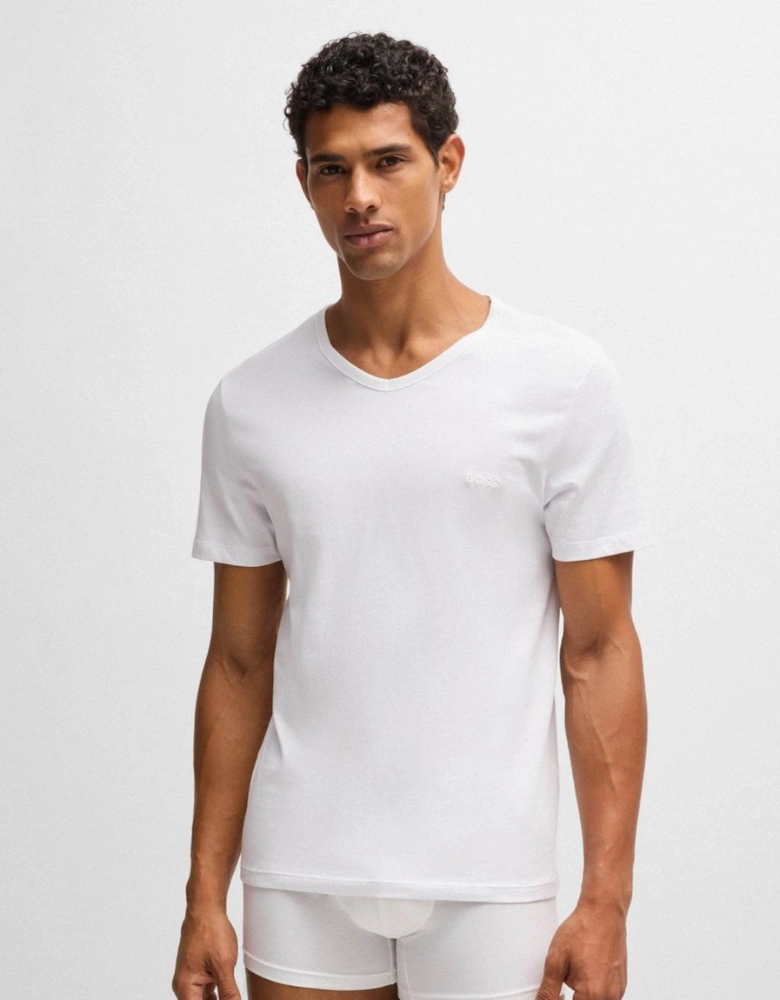BOSS Orange 3-Pack Mens V-Neck Underwear T-Shirts in Cotton Jersey