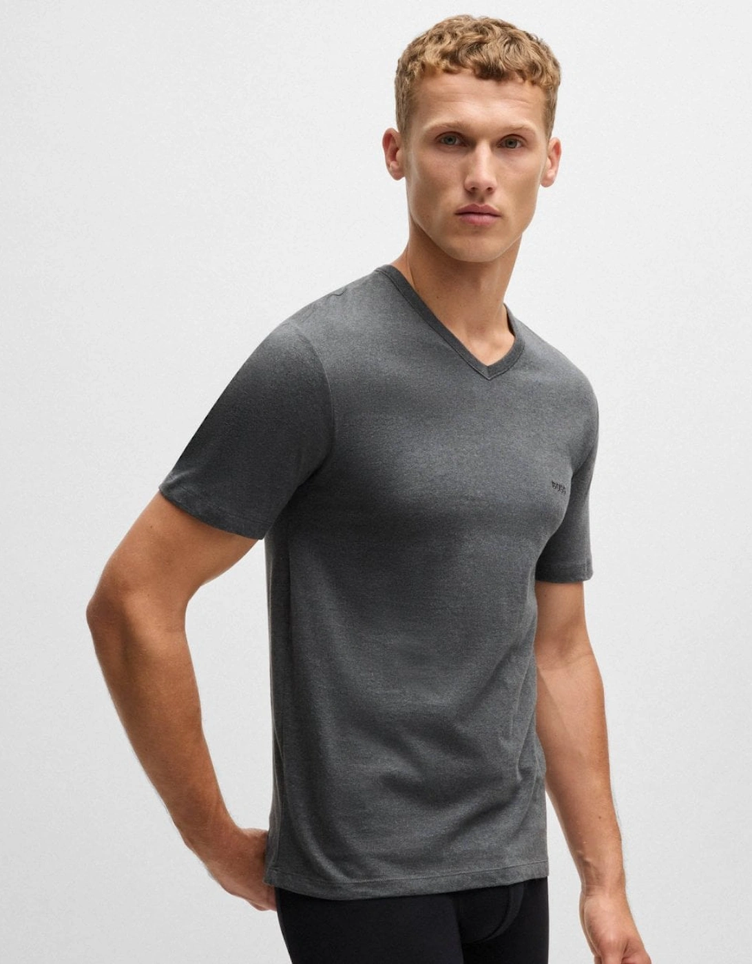 BOSS Orange 3-Pack Mens V-Neck Underwear T-Shirts in Cotton Jersey