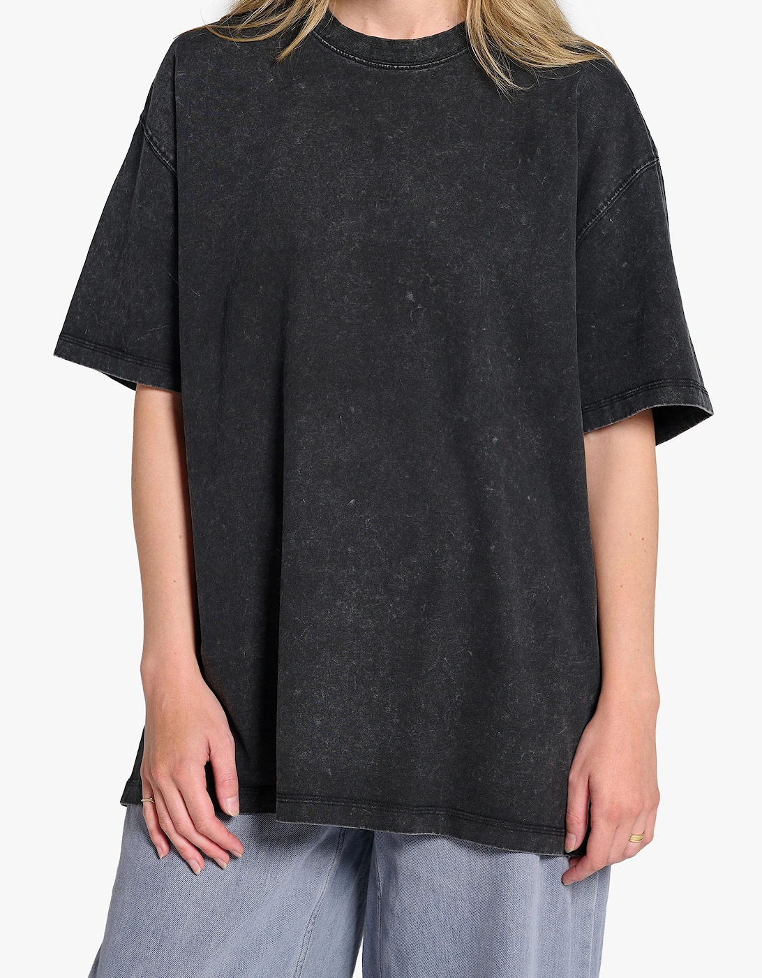 Tutti & Co Tutti & Co Women's Dark Grey Acid Wash T-shirt - Black