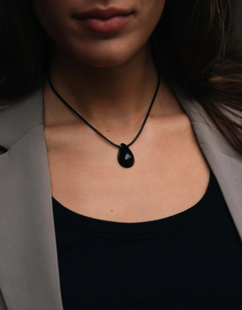 Hush Necklace Black Enamel