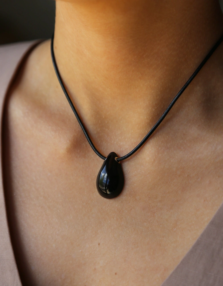 Hush Necklace Black Enamel