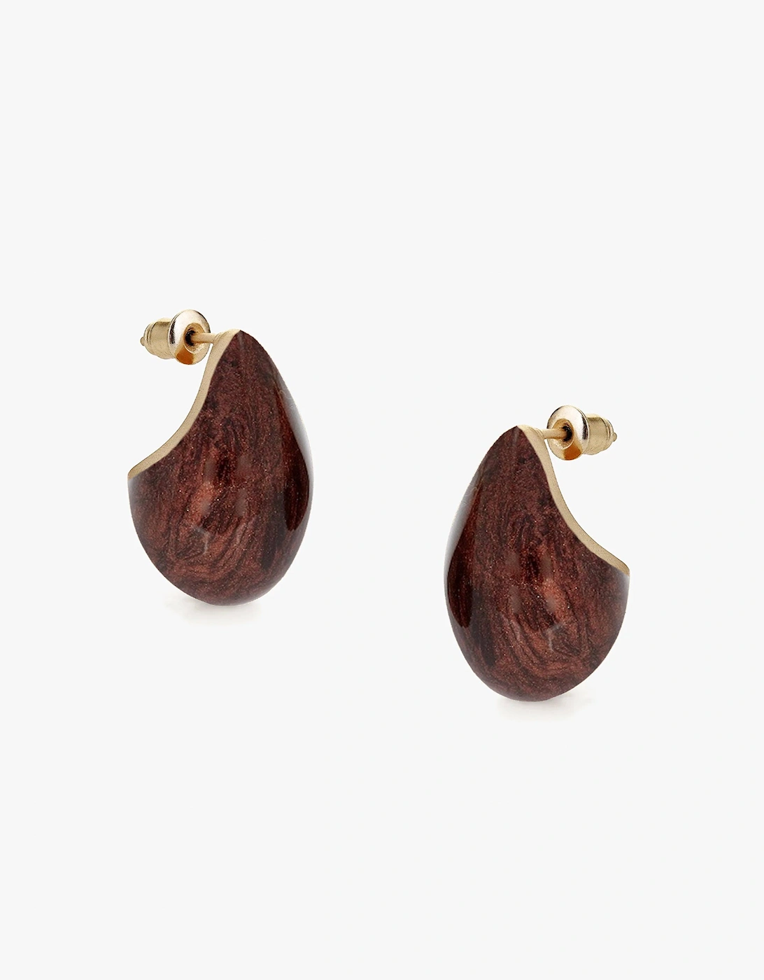 Tutti & Co Women's Hush Enamel Earrings - Brown