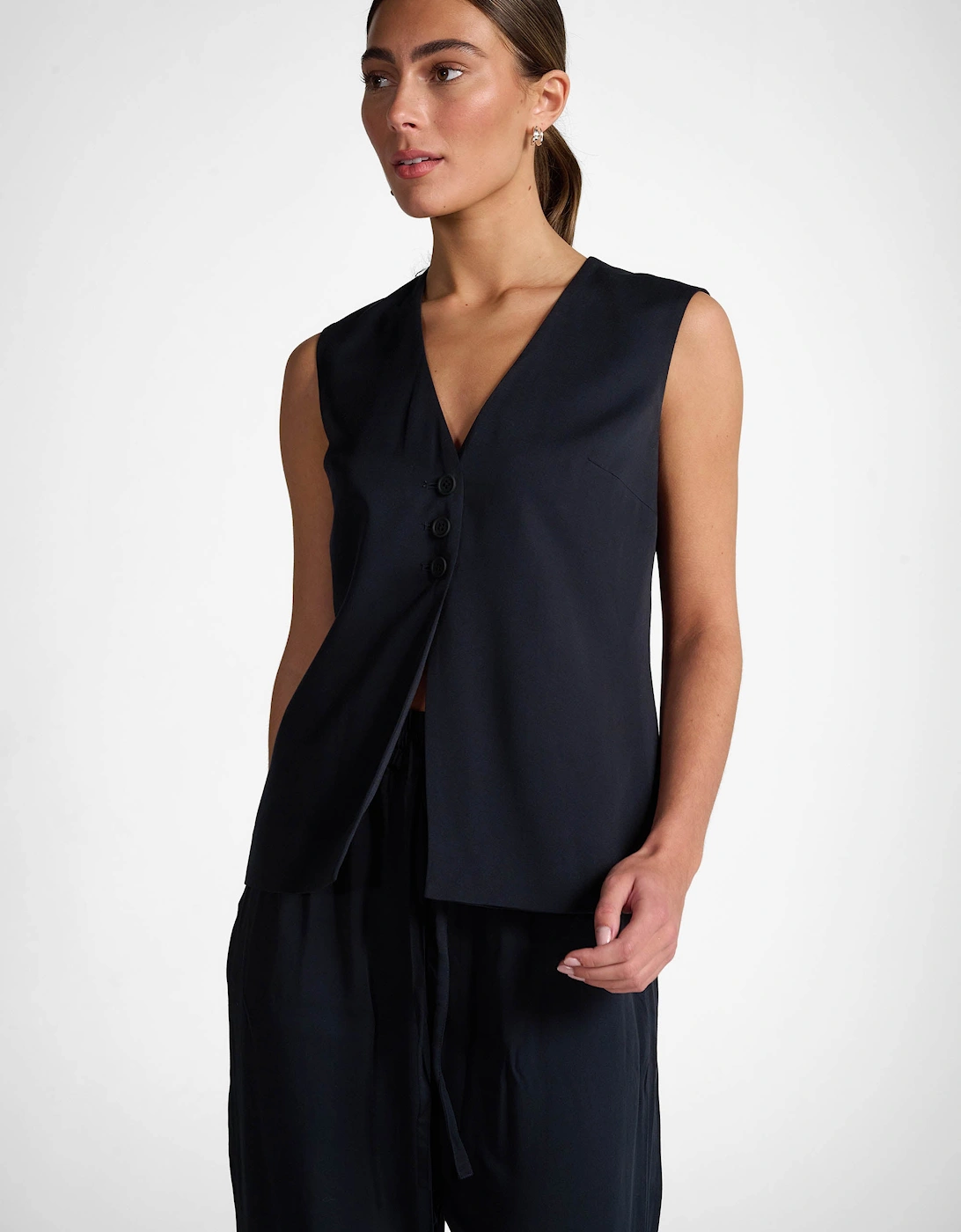 Tutti & Co Women's Light Navy Waistcoat - Size: Extra Small