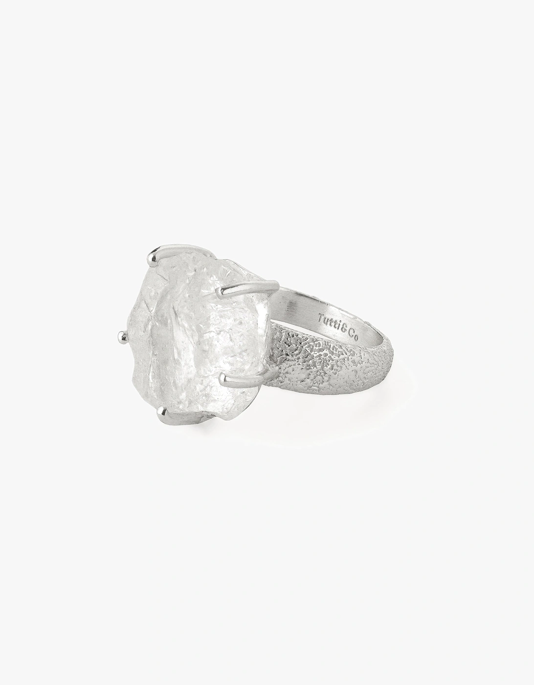 Tutti & Co Women's Silver Quartz Ring
