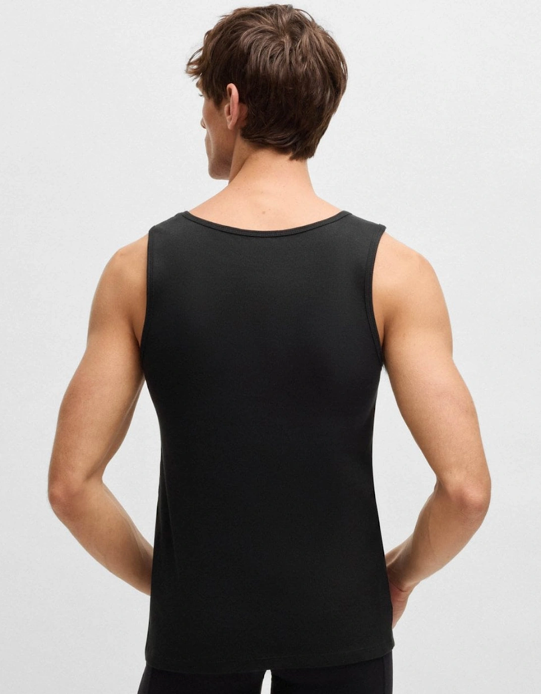 BOSS Orange Mens Cotton Tank Tops with Embroidered Logos NOS