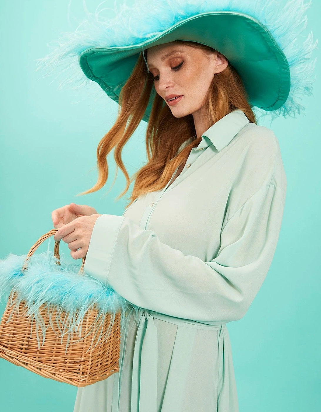 Hand Made Salines Straw Bag with Feather Trim, 3 of 2