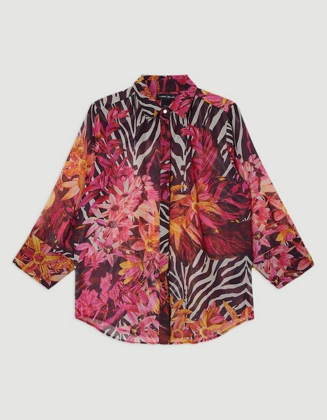 Beach Tropical Viscose Georgette Beach Shirt