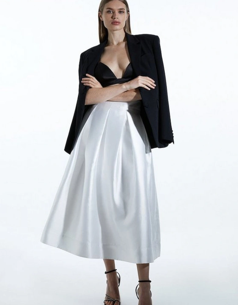 Twill Woven Prom Maxi Skirt