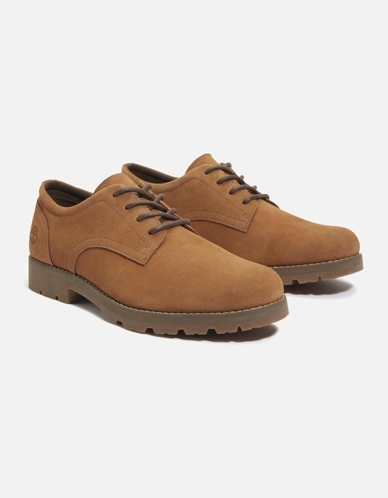Britton Square Suede Lace Up Shoes - Brown
