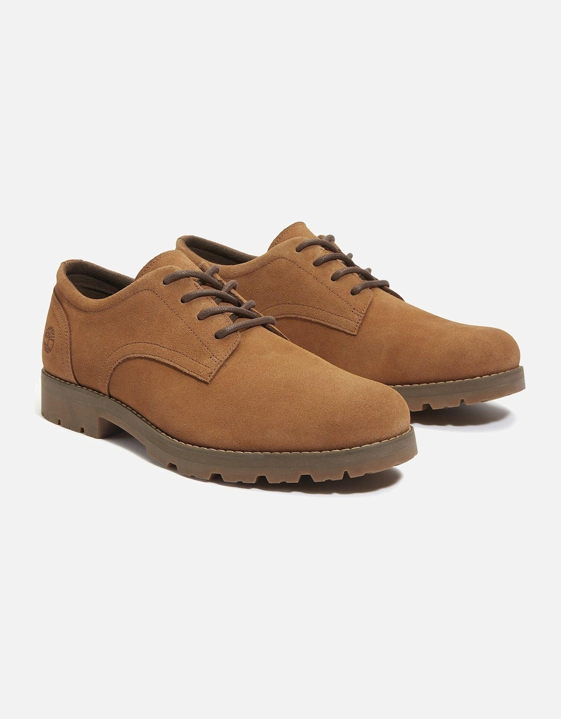 Britton Square Suede Lace Up Shoes - Brown