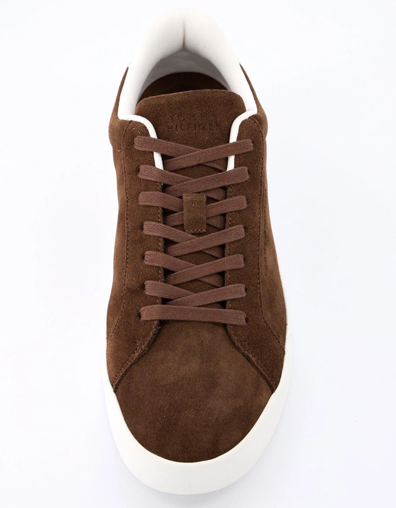 Suede Court Shoes - Brown
