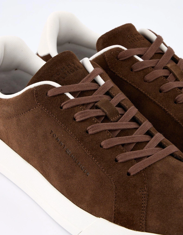 Suede Court Shoes - Brown