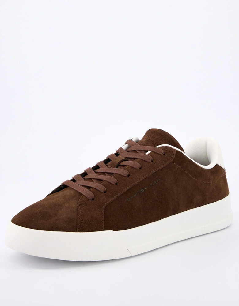 Suede Court Shoes - Brown