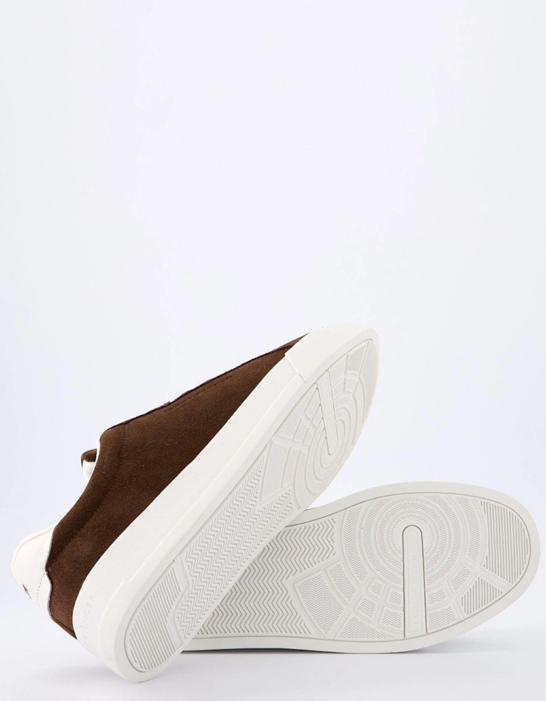 Suede Court Shoes - Brown