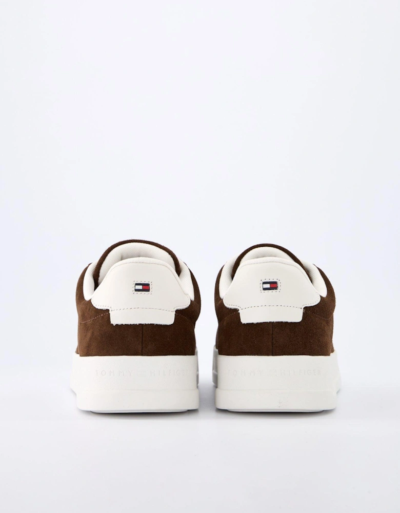 Suede Court Shoes - Brown