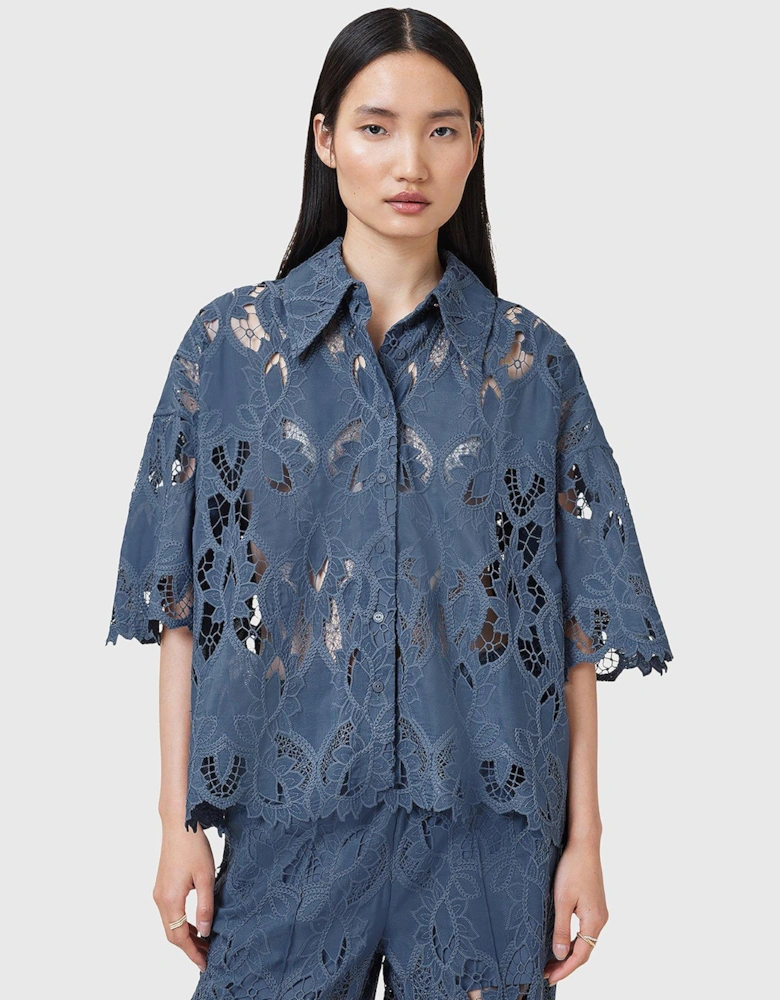 Charli Embroidered Shirt - Light Blue