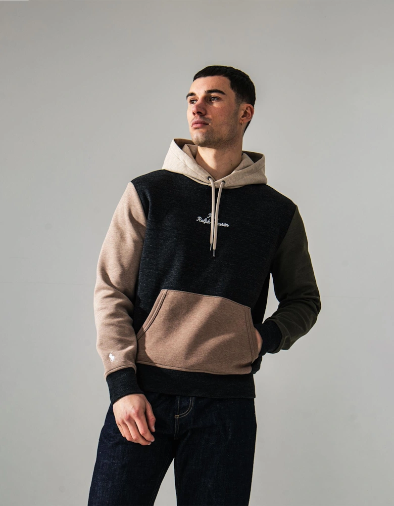 Logo Colour-Blocked Double Knit Hoodie