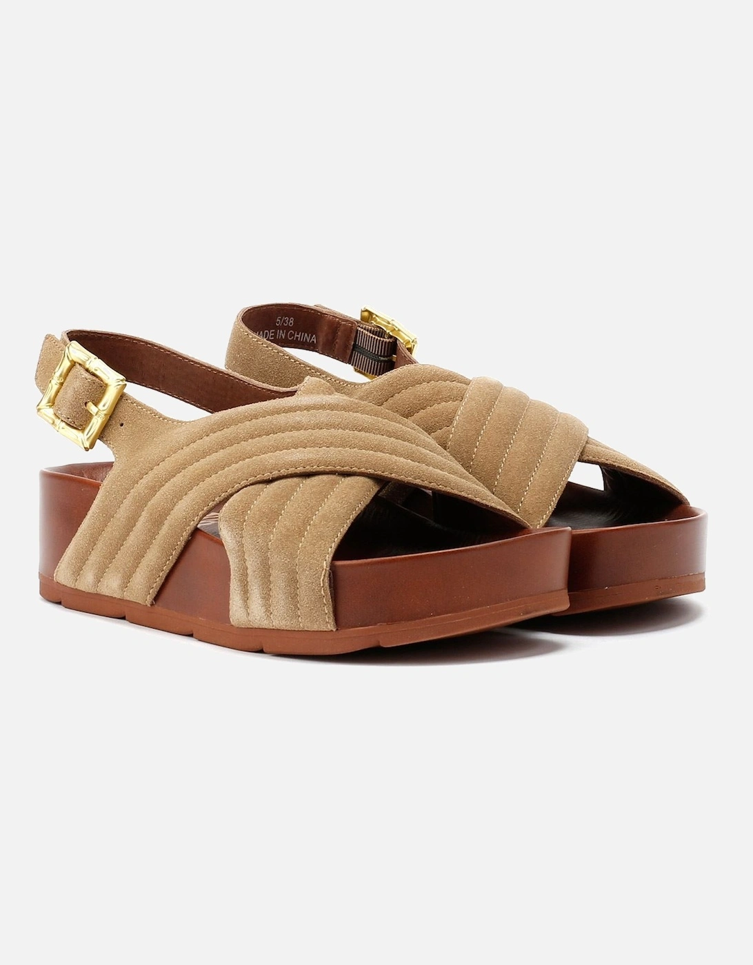 Sparks Suede Women's Taupe Sandals, 9 of 8