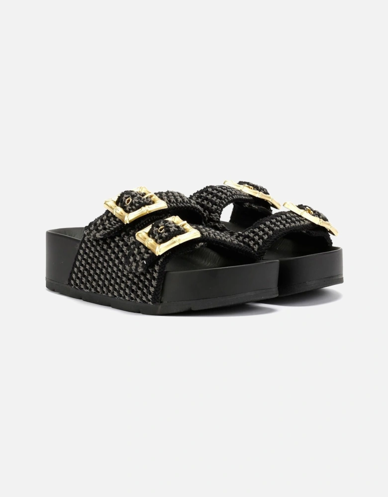Super Crochet Women's Black Sandals
