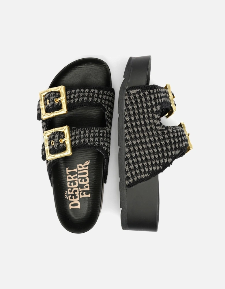 Super Crochet Women's Black Sandals