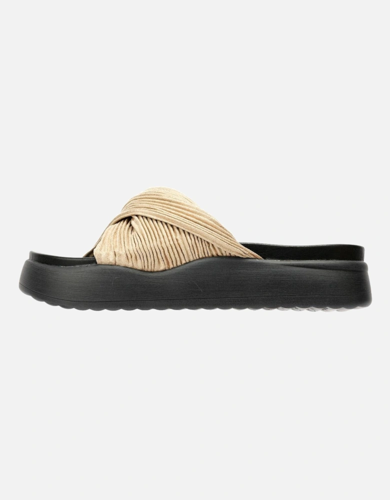 Gabbro Pleated Satin Women's Gold Sandals