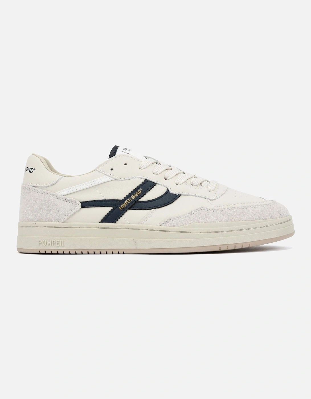 Elan Leather Men's Ecru/Navy Trainers