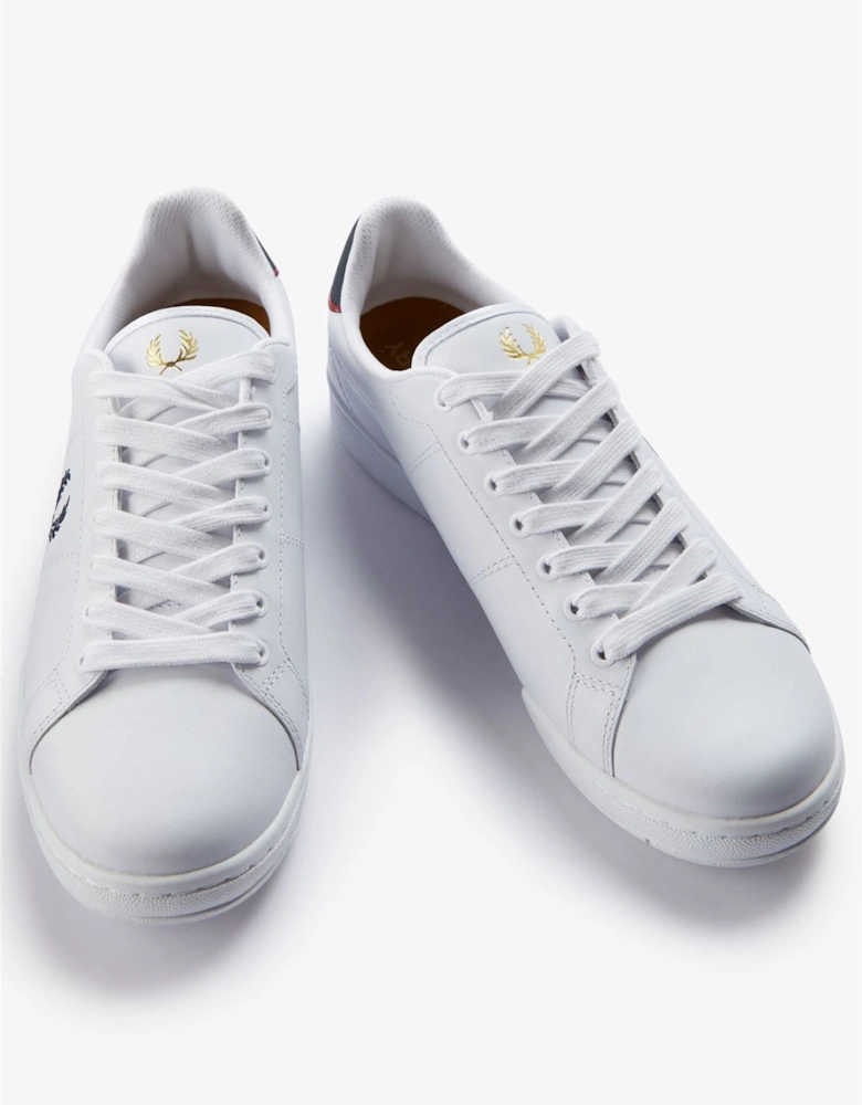 B722 Leather Men's White/Navy Trainers