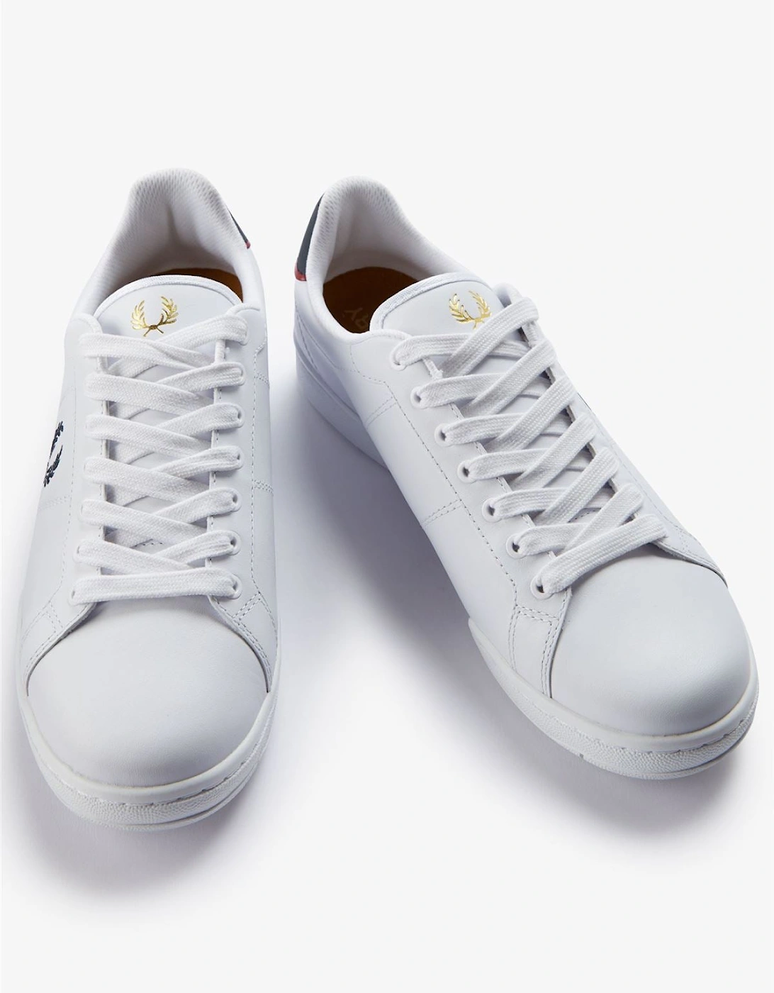B722 Leather Men's White/Navy Trainers