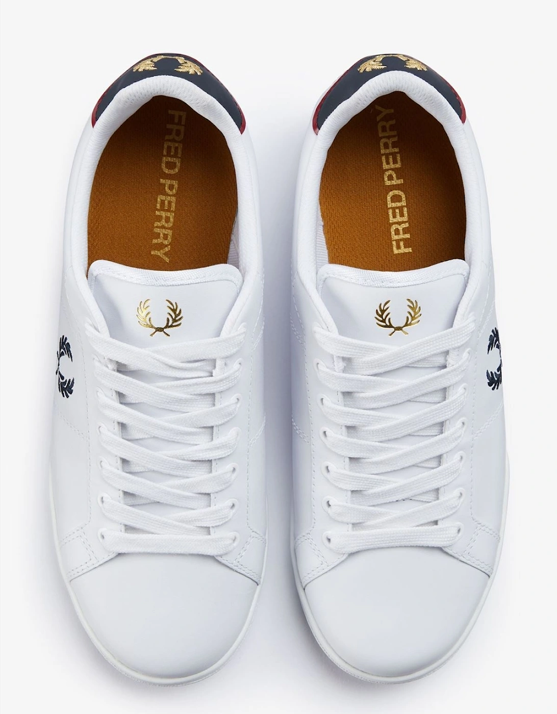 B722 Leather Men's White/Navy Trainers