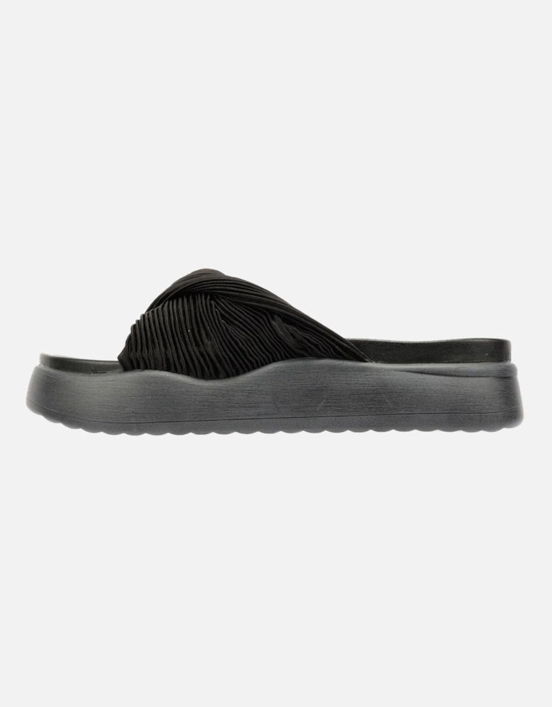 Gabbro Pleated Satin Women's Black Sandals