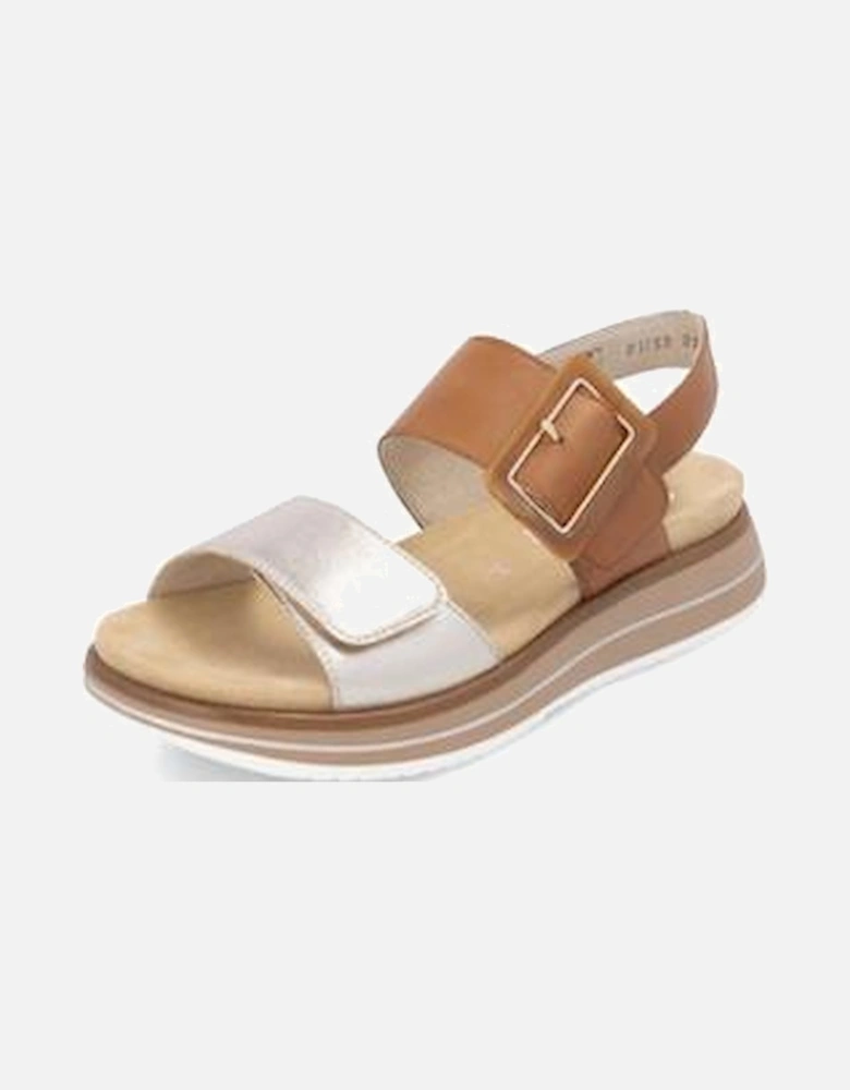 Ladies sandal D1J53-22 in Brown