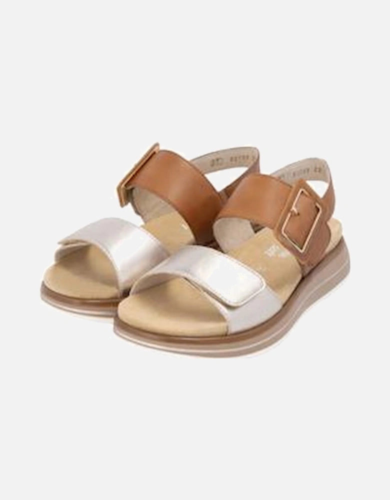 Ladies sandal D1J53-22 in Brown