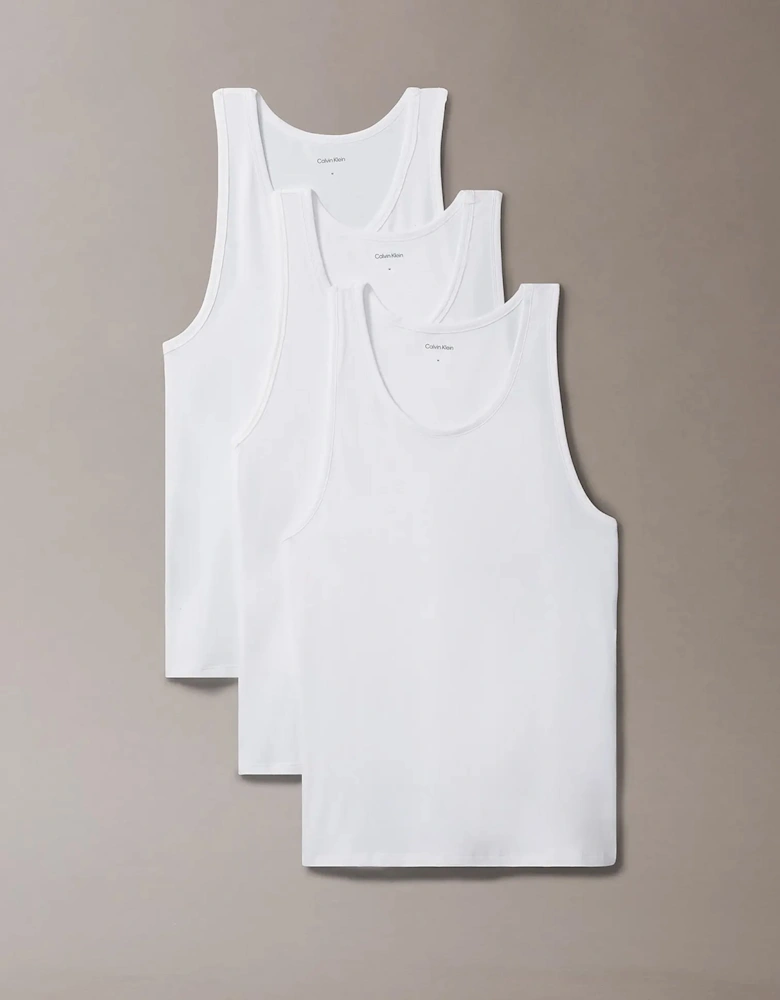 3 Pack Mens Lounge Tank Tops White