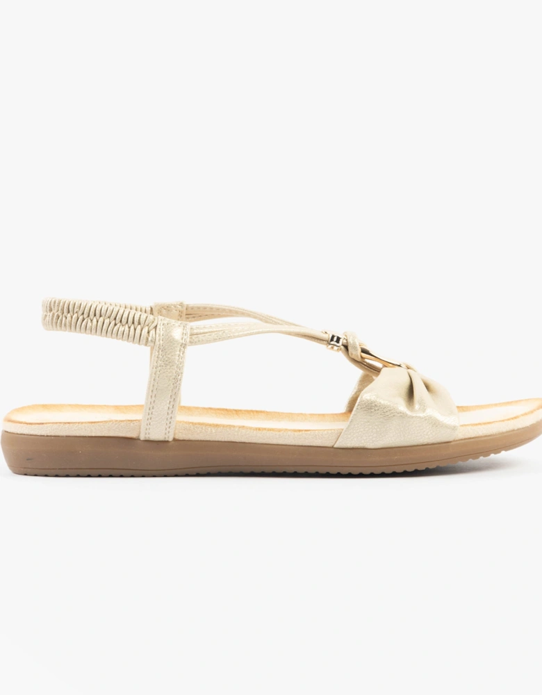 JAN Womens Sandals Gold Metallic