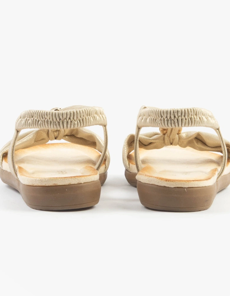 JAN Womens Sandals Gold Metallic