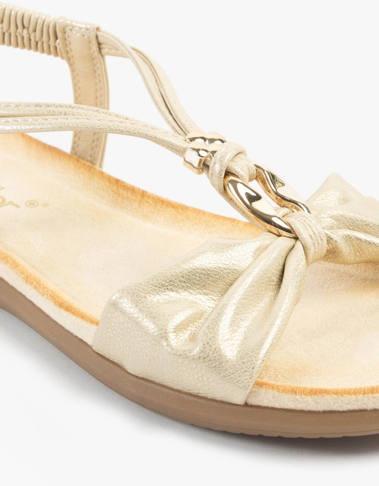 JAN Womens Sandals Gold Metallic