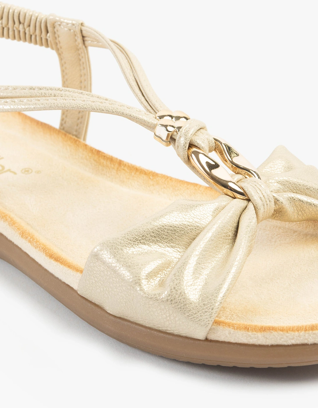 JAN Womens Sandals Gold Metallic