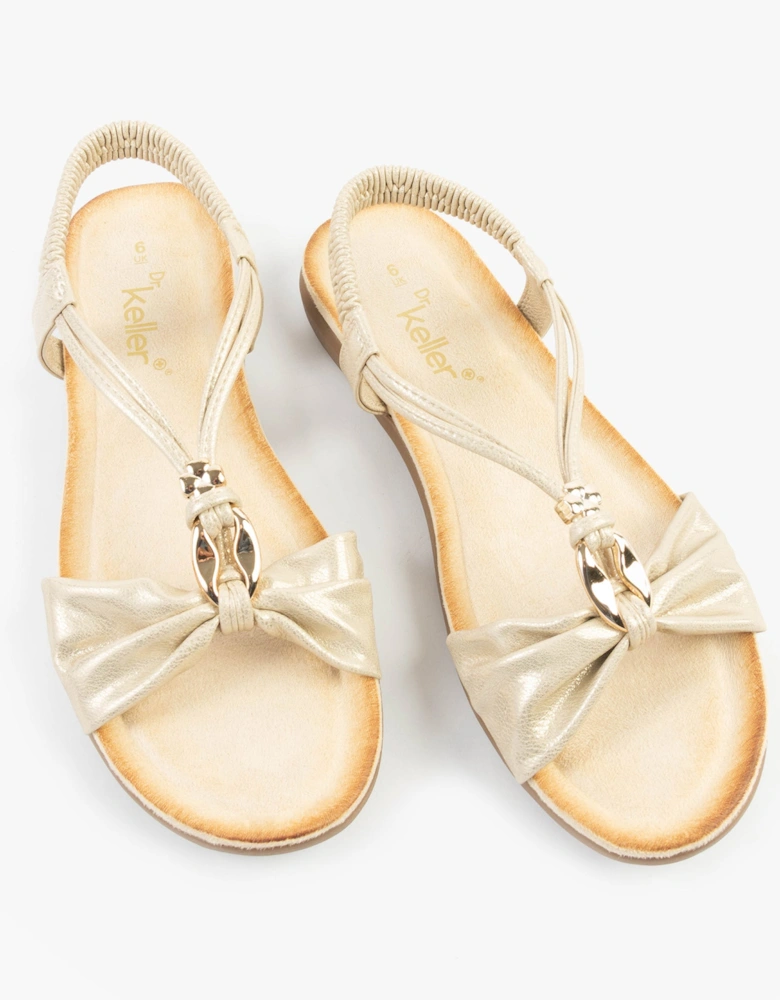 JAN Womens Sandals Gold Metallic