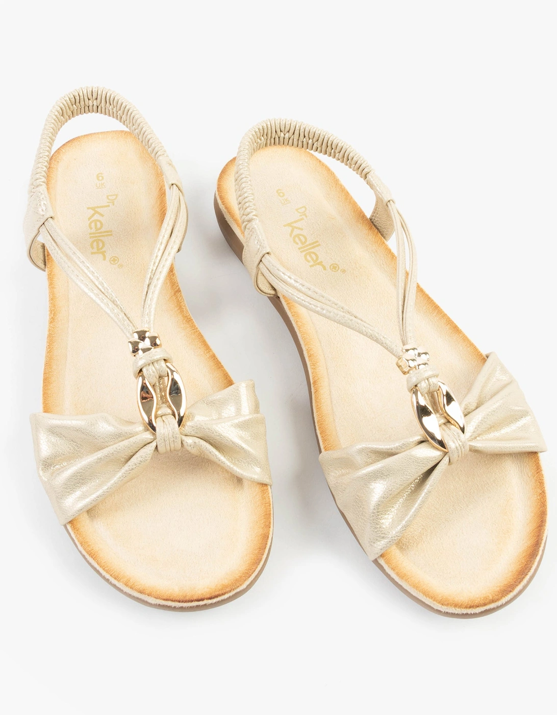 JAN Womens Sandals Gold Metallic