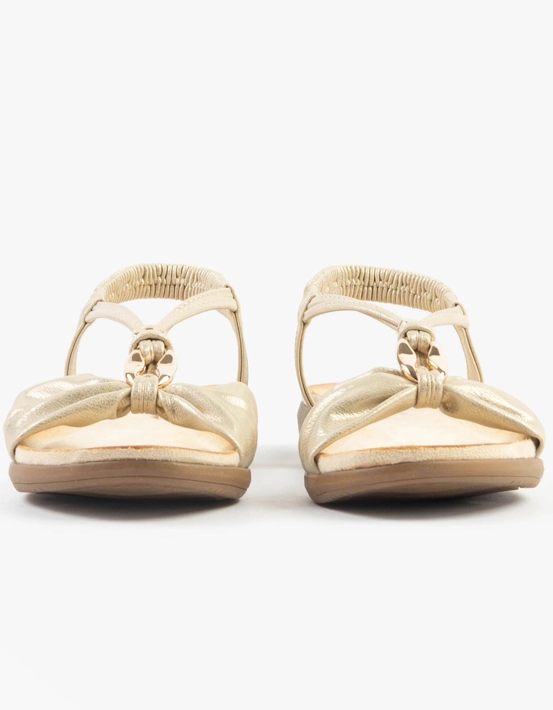 JAN Womens Sandals Gold Metallic