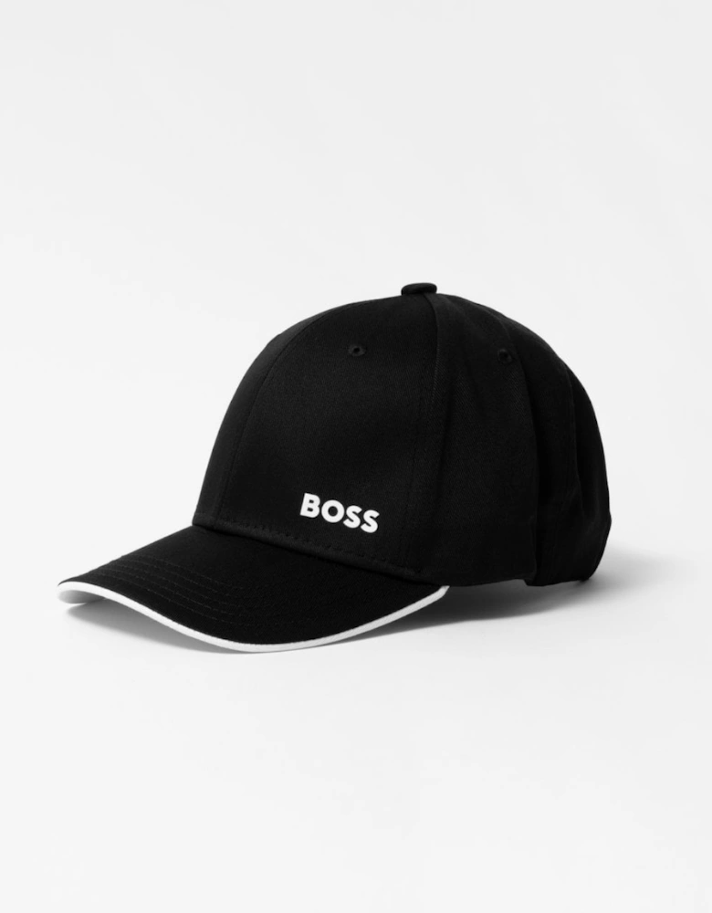 BOSS Green Bold Mens Logo-Print Cap In Cotton Twill