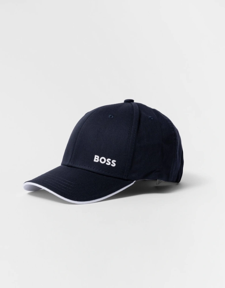 BOSS Green Bold Mens Logo-Print Cap In Cotton Twill