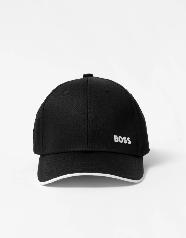 BOSS Green Bold Mens Logo-Print Cap In Cotton Twill