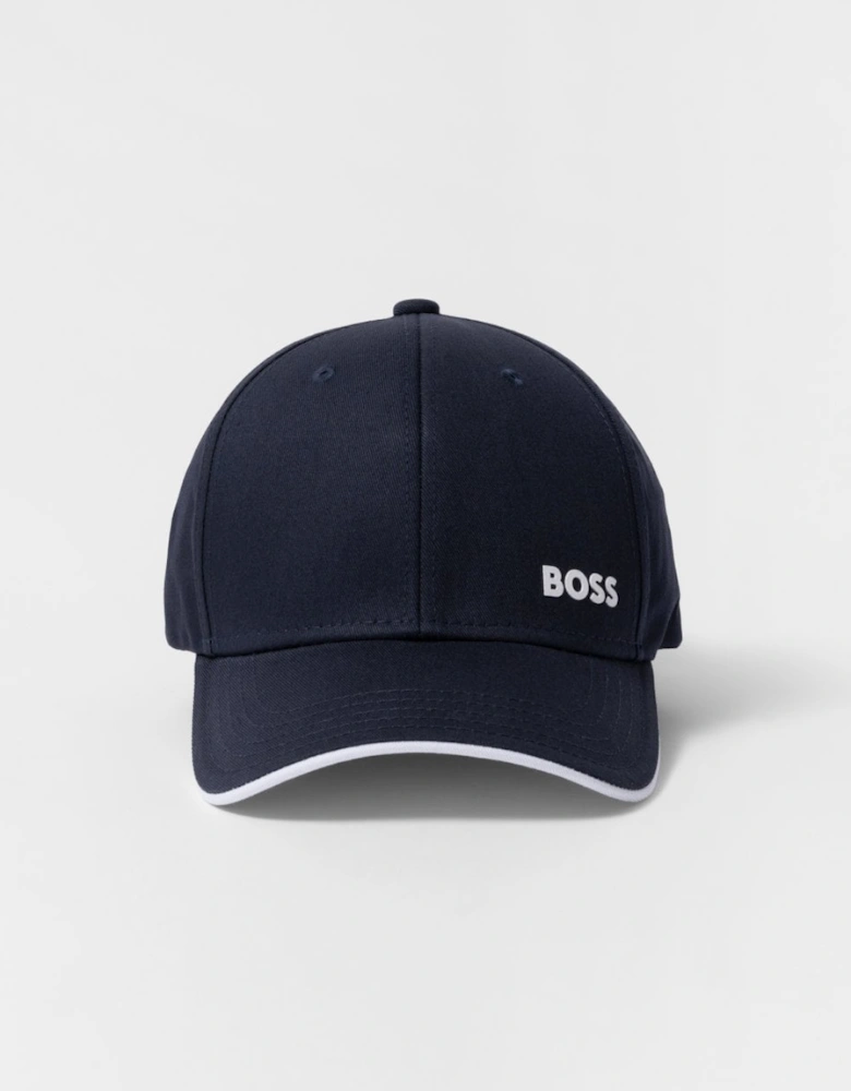 BOSS Green Bold Mens Logo-Print Cap In Cotton Twill