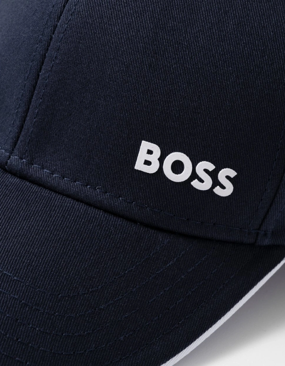 BOSS Green Bold Mens Logo-Print Cap In Cotton Twill