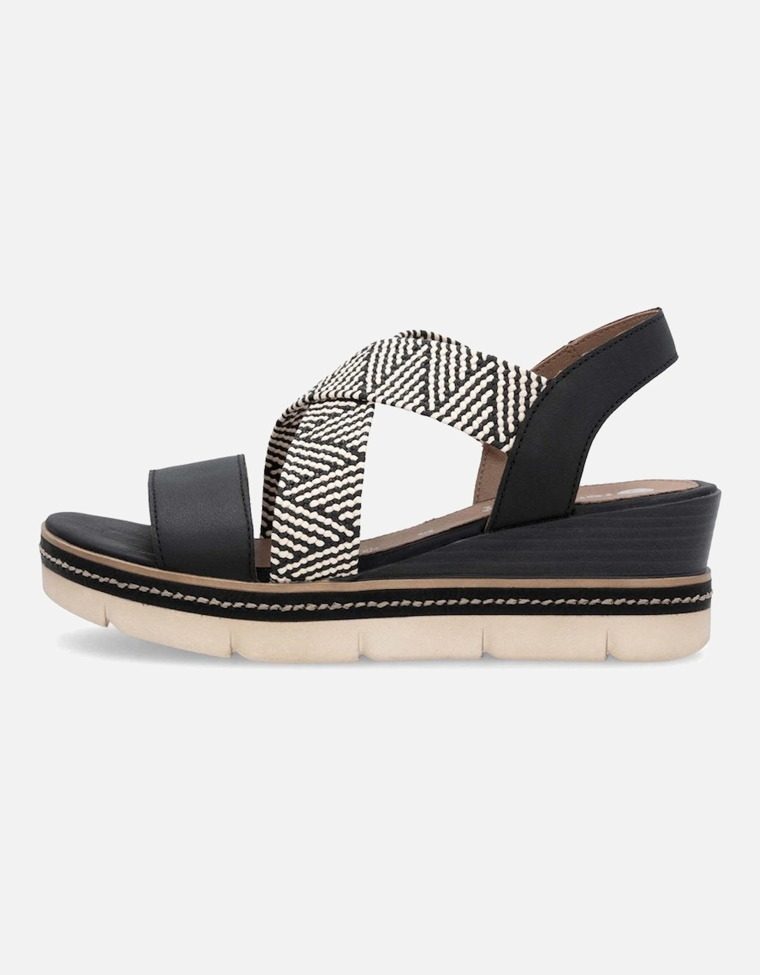 D2L54-03 Womens Sandals Black Combination, 2 of 1