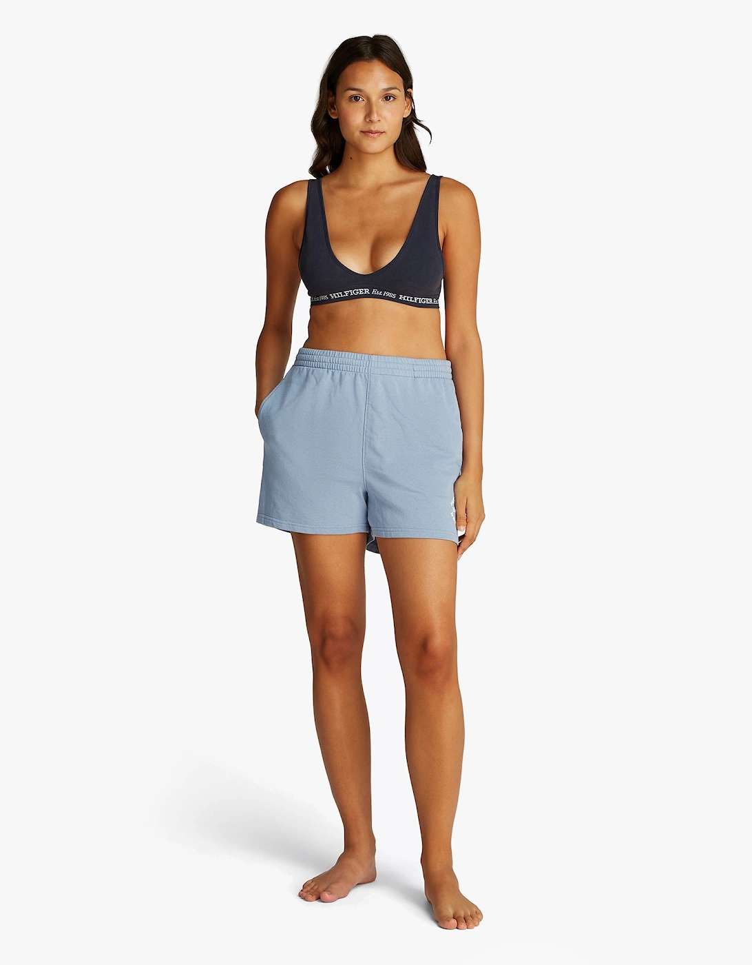 LOGO Relaxed Womens Lounge Shorts Brisk Blue
