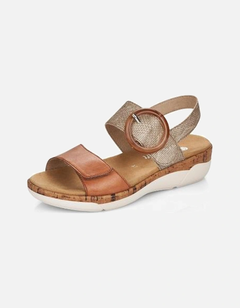 Ladies sandals R6853-90 in Metallic