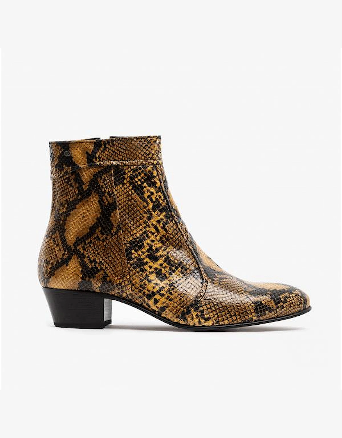 Men's Club Cubano EMMANUEL Mens Snakeprint Leather Cuban Heel Boots Amarillo - Yellow - Size: 7.5