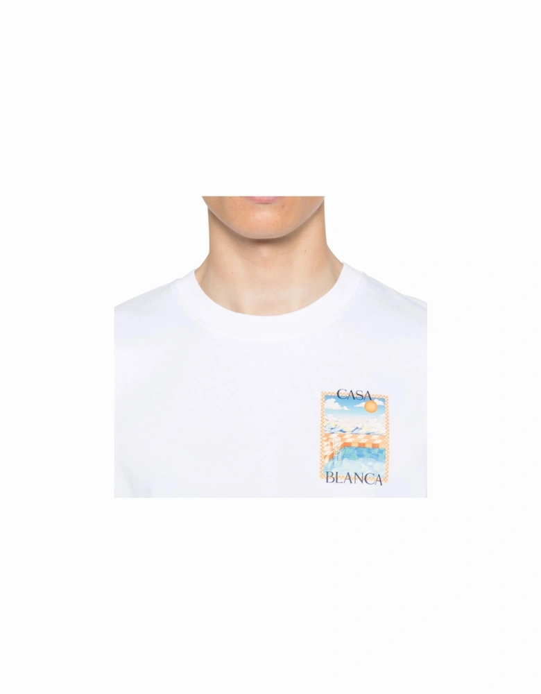 Men T Shirt Surreal Pool Printed T-Shirt Short Sleeve Crew Neck Summer Tops